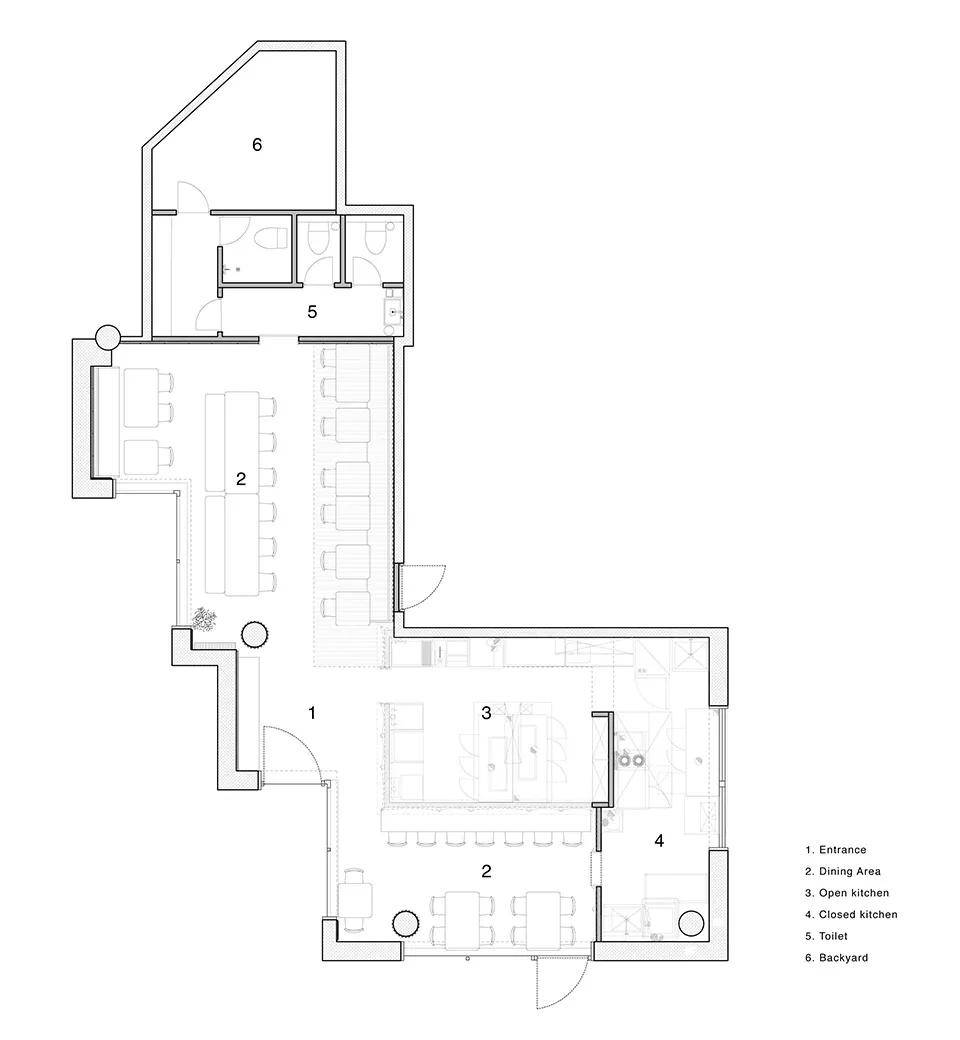 ▼平面图: 空间名称:" izumi charlottenlund"日料餐厅 空间类型:餐饮