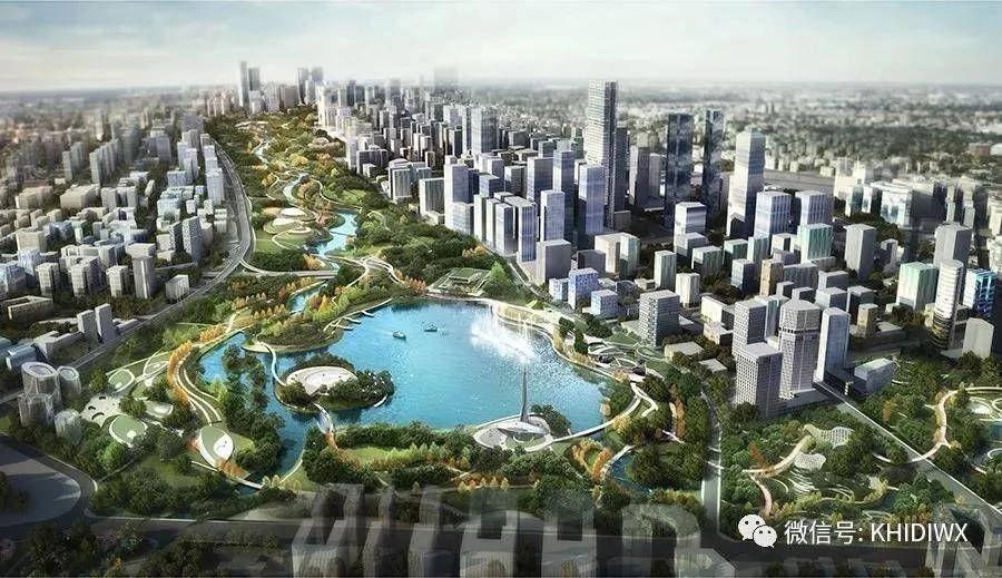 中央湖景公园城市之光效果图