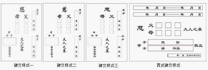 墓碑碑文格式最常用的五种写法,传统写法.