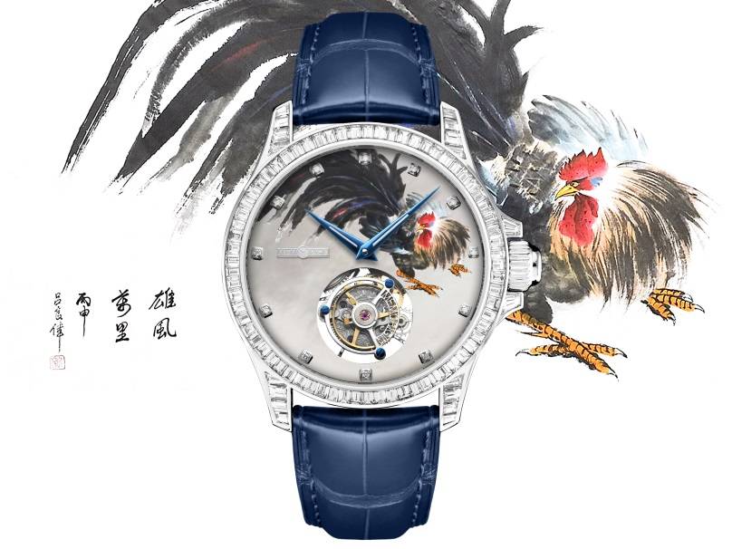吕良伟|吕良伟精湛画功加持！万希泉限量版吉利彩鸡陀飞轮腕表问世