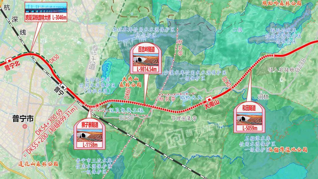 揭惠铁路先开段站前工程启动招标途经普宁这段隧道或将开工