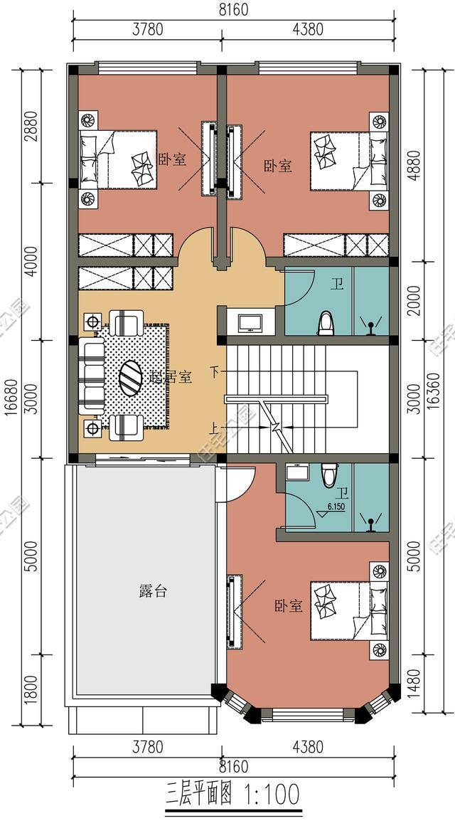 原创有一个10×20米的宅基地,两边有邻居还不能留窗户,该怎么设计?