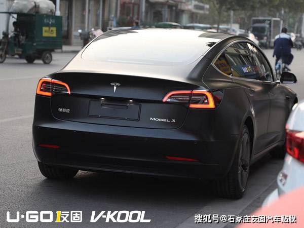 特斯拉model3贴膜威固matte哑光车衣变身黑武士