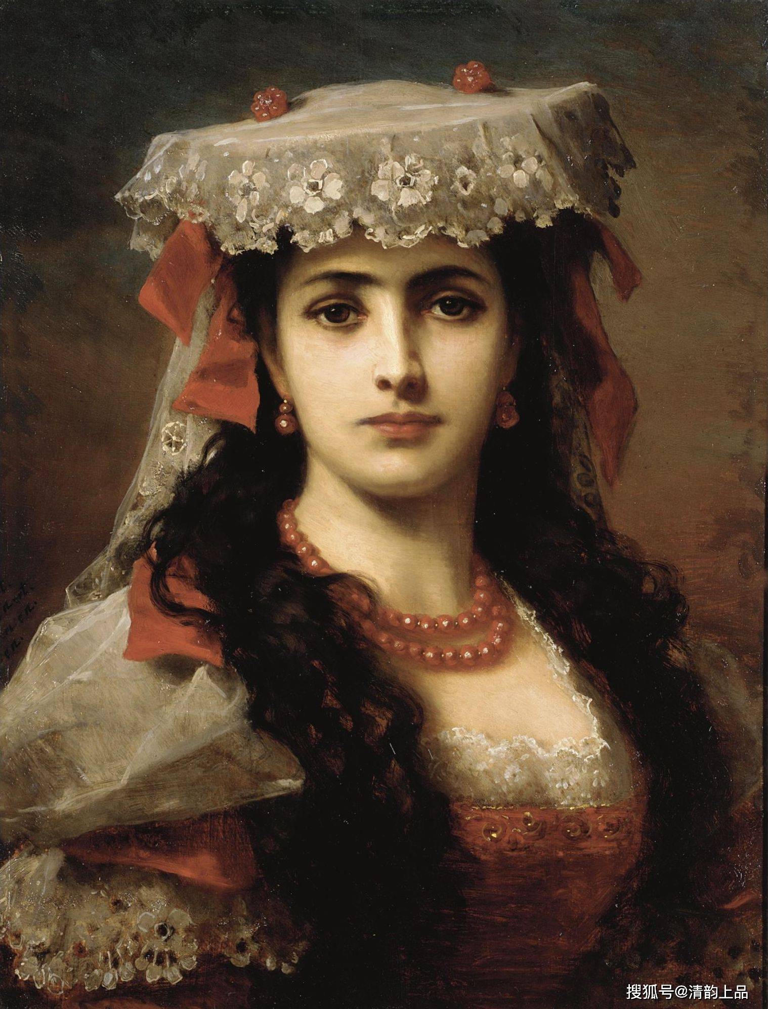 奥地利画家埃伯特安东肖像油画作品欣赏