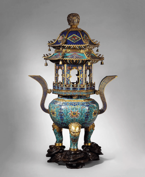 古董品 唐物 清時代 蔵銀製 塗金 留金 摘糸 香薰爐 雙鳳耳香炉 蝴蝶花 紋飾 彫刻精工 賞物 希少珍品 高26cm 耳距18cm 重813g 清代香炉香薰价值特征？史上最权威的香薰拍卖榜单，看看你有没有_中国