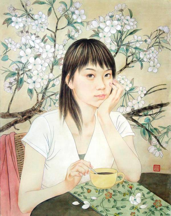 图片[15]-无法抗拒的美——评赵胜琛的工笔人物画中的性感美人-魔性次元