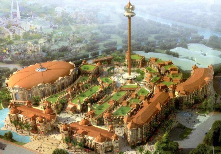 大象文旅 △常州恐龙园迪诺水镇丨鸟瞰图