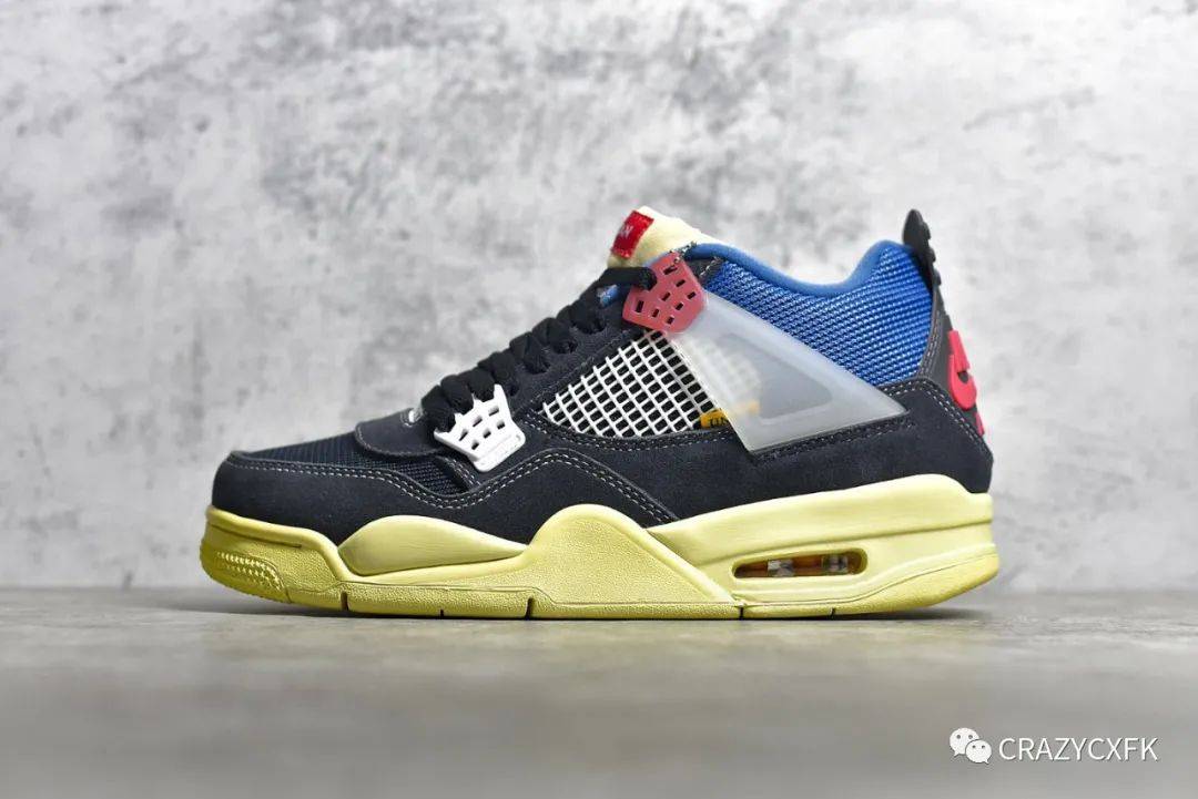 乔丹篮球纯原鞋unionxairjordanaj4dc9533001黑蓝联名