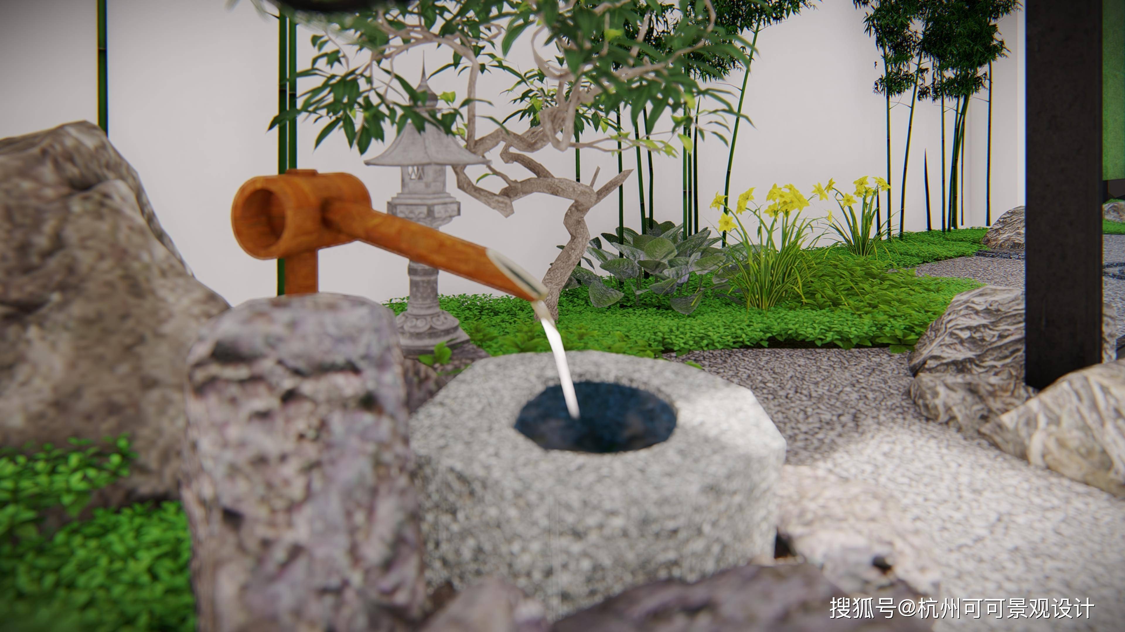 而在小型的庭院景观中,想要打造水景就不要做那么大的体积,一些小型