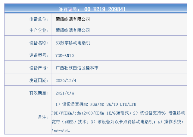 荣耀v40正式入网!搭载天玑1000 芯片支持66w快充_华为