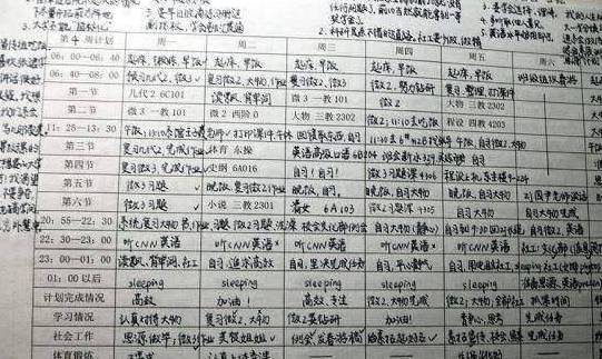 看到学霸的作息时间表,学渣受到沉重打击,原来都不是天才!