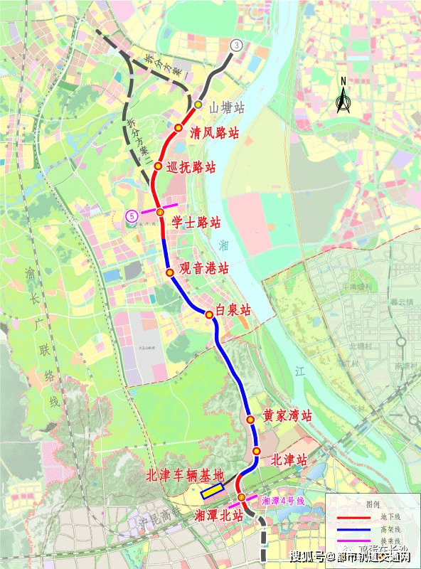 长沙西至湘潭北轨道交通项目一期(长沙地铁3号线南延项目)