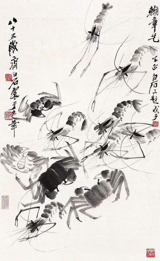 少白汤发周揭秘:都知道齐白石的虾画的好,其实他画的另一物和虾比丝毫