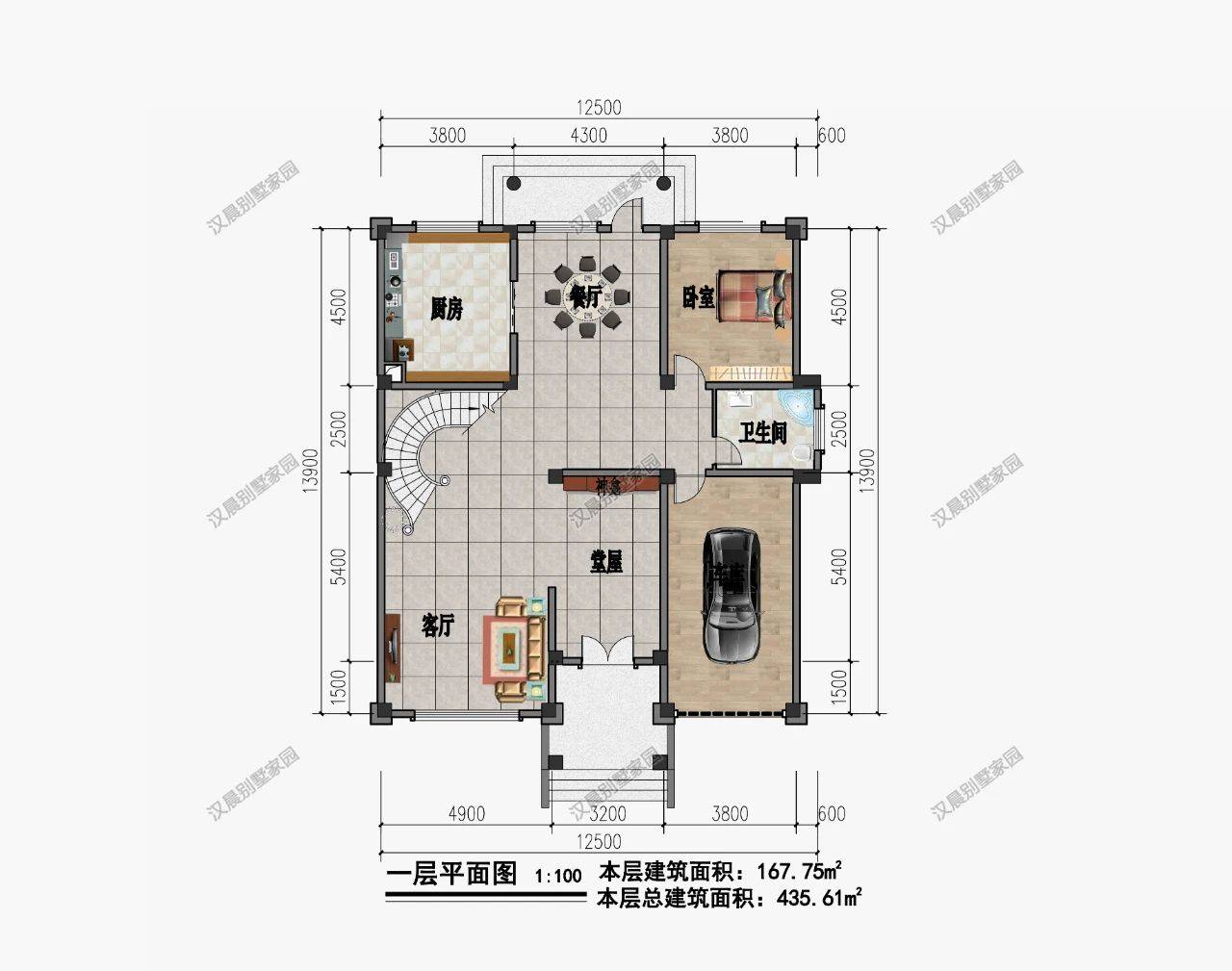 适合农村盖的5栋带神台欧式别墅,3开间造型简单且布局