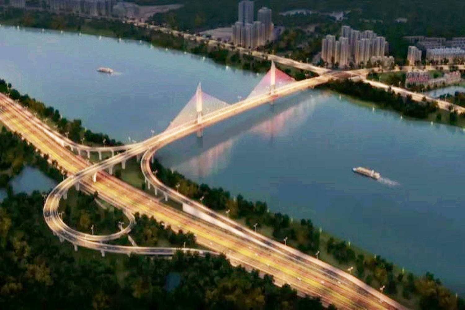 原创惠州在建一座跨江大桥,总投资约7.7亿元,双向六车道规模