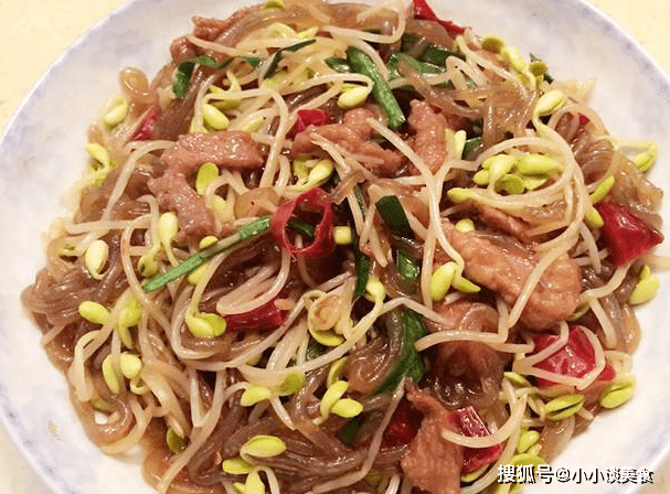 肉丝豆芽炒粉条