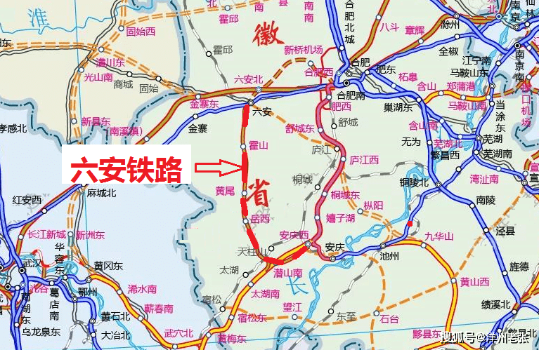 合新高铁(全线),淮宿蚌城际铁路,淮宿阜城际铁路(全线)和宁淮高铁