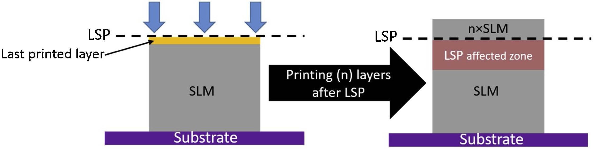 在lsp之后slm制造n层之后 的3d lsp示意图