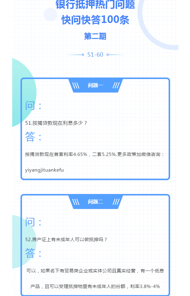 第二期银行抵押热门问题快问快答100条51-60