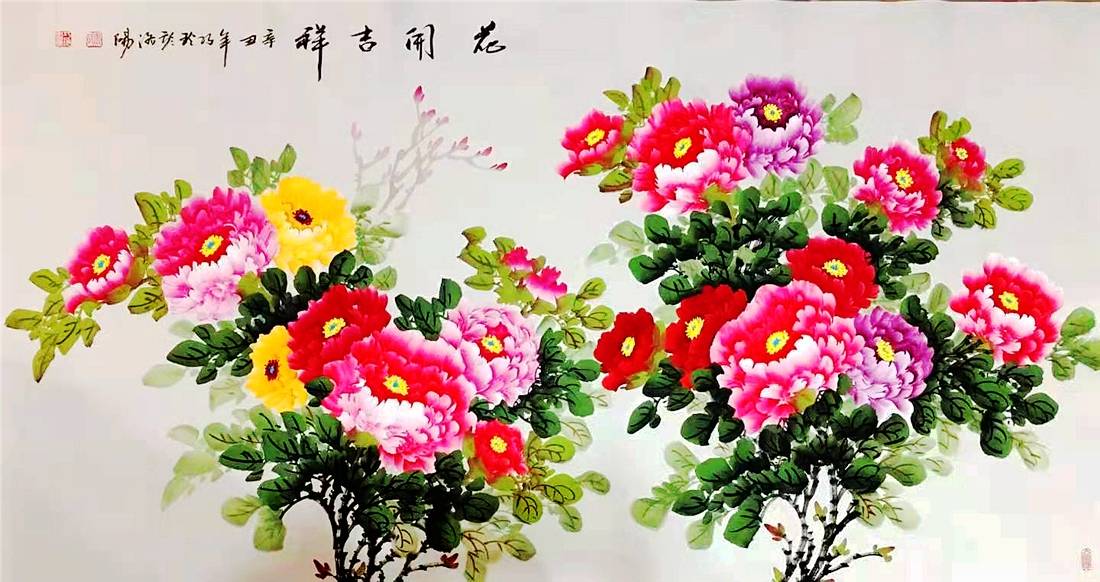 著名画家张巧玲探索创新牡丹画等作品端庄大方娇艳多姿雍容华贵_洛阳