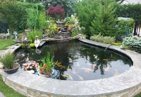 原创13个庭院鱼池设计在院里建造一个假山鱼池赏花观鱼太美了