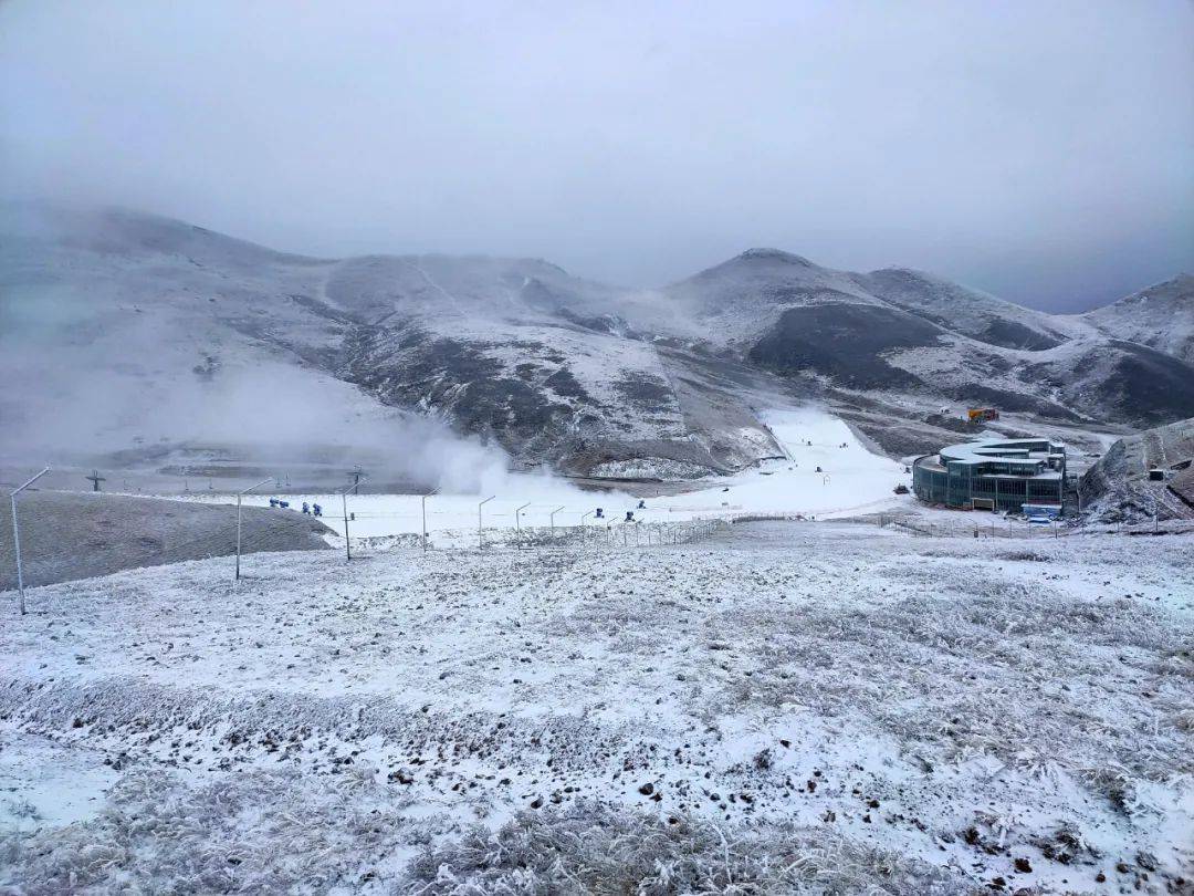 云南喜迎2021第一场雪,曲靖大海草山变雪山,冰雪乐园出现