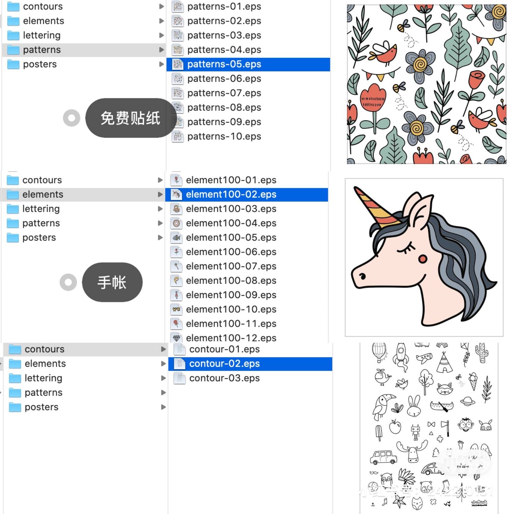 ipad电子手帐素材模版pdf贴纸png全年notability/good