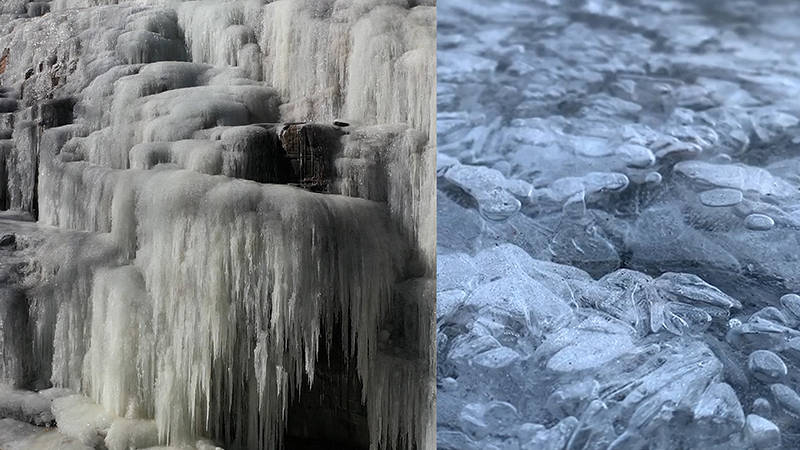 现实版冰雪奇缘，河南伏羲山冰瀑晶莹剔透铺满红石林