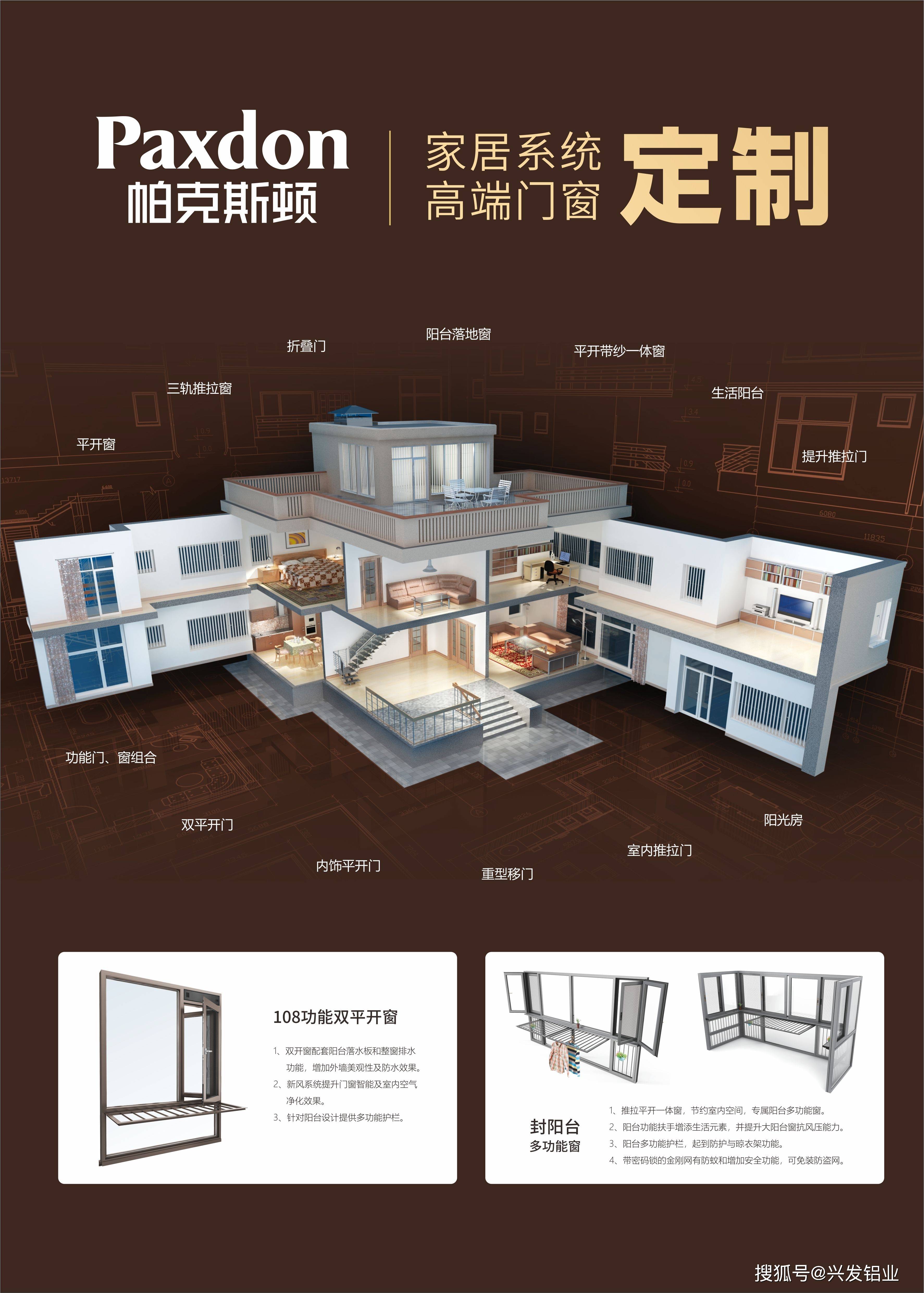 2018年兴发铝业精心推出了家装建筑系统品牌"帕克斯顿家居系统门窗"