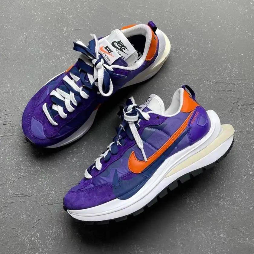 sacai x nike vaporwaffle 紫橙实物曝光!