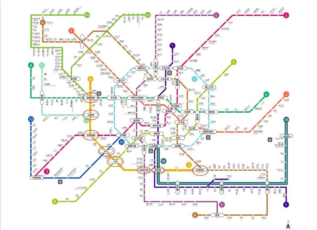 △成都地铁9号线串联8大站点示意图