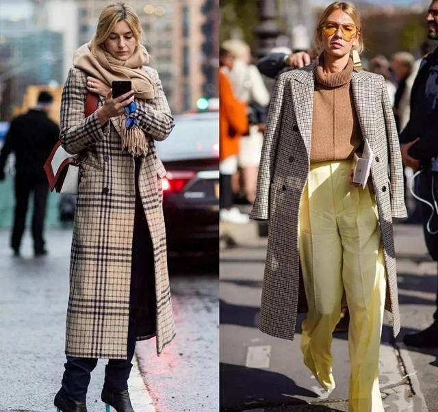 冬季穿格纹大衣关键在搭配,不懂技巧当然显老气,格子