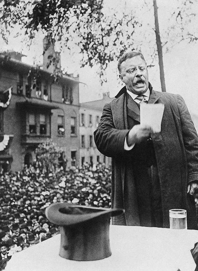 西奥多·罗斯福胸口中枪后,仍然发表了84分钟的演讲
