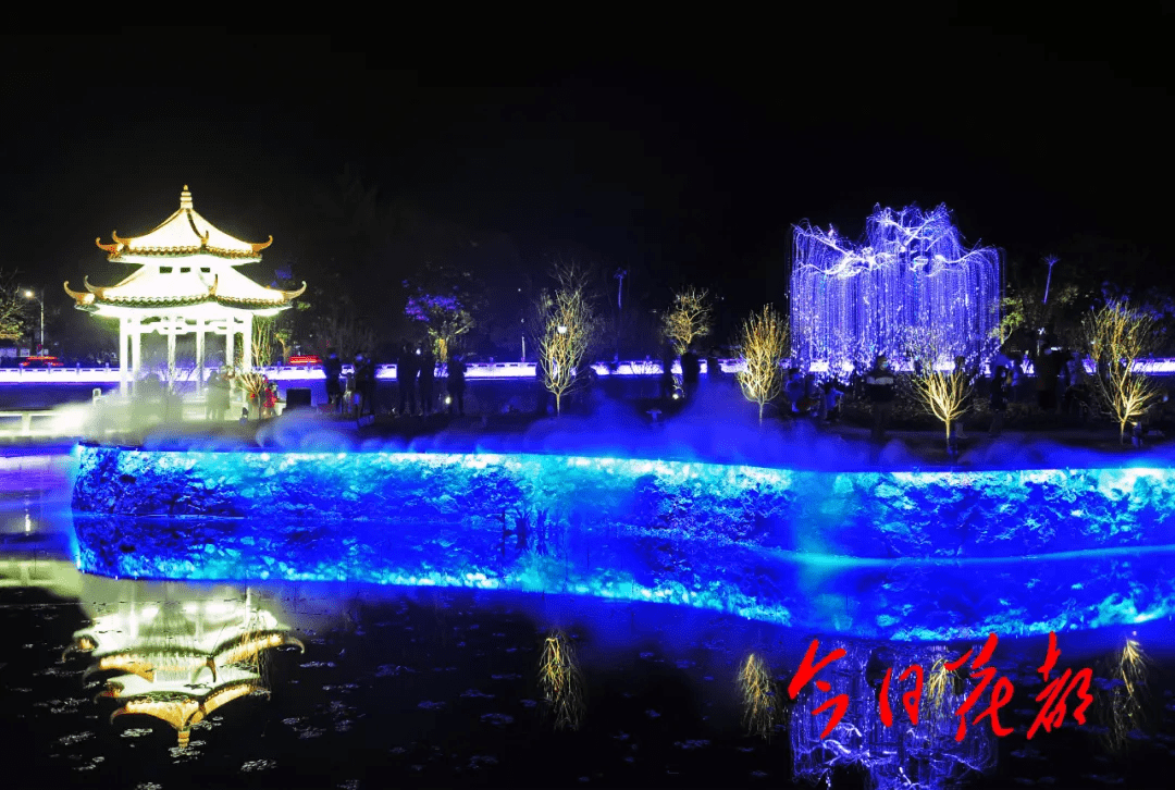 花都红山村夜景大片美如画!_灯光