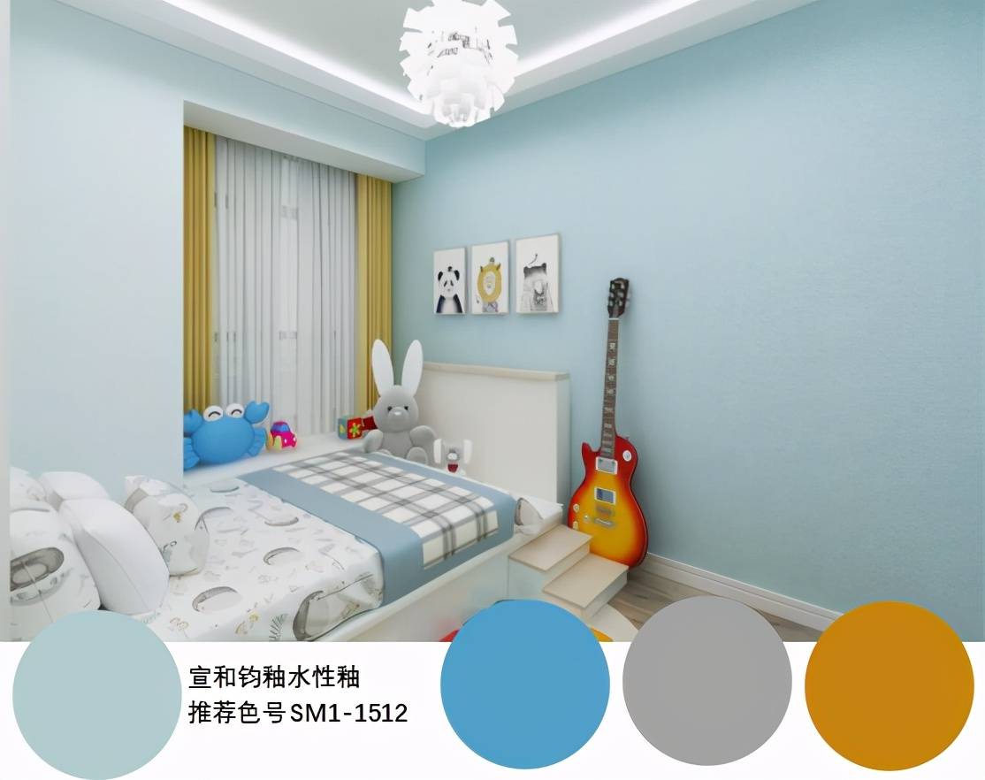 如果儿童房采用统一的配色,看起来毫无生气,让整个房间看起来单调枯燥
