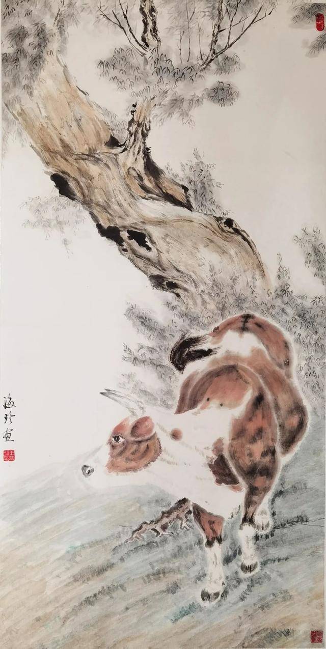 金牛献瑞彩墨迎春盂县2021年迎春美术作品展