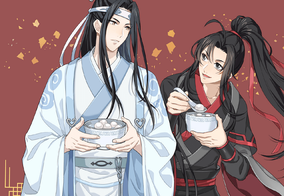 原创墨家三宝元宵节贺图,漫迷:重点是汪叽的碗里没勺子