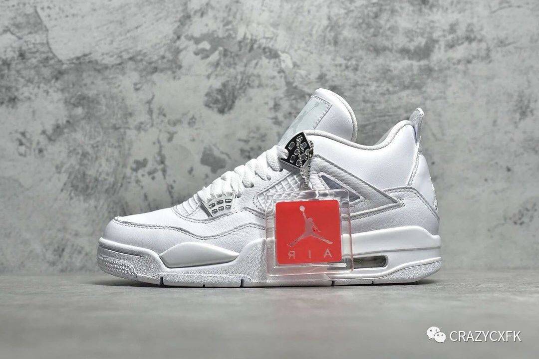 乔丹aj4 纯白 air jordan 4 pure money 白猫篮球鞋上脚