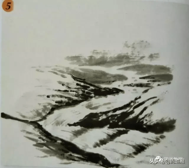 中国画山水基础技法云水树的画法