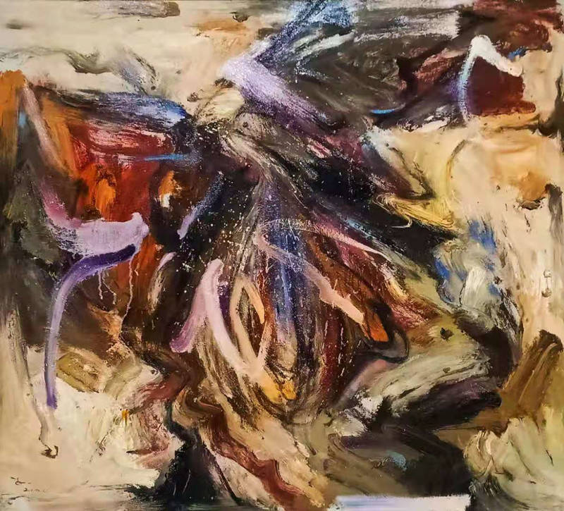 《生命系列撕裂》布面油彩120ⅹ110cm