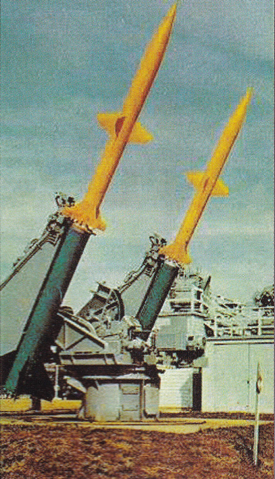 装在测试台上的双联装"小猎犬"舰对空导弹发射装置