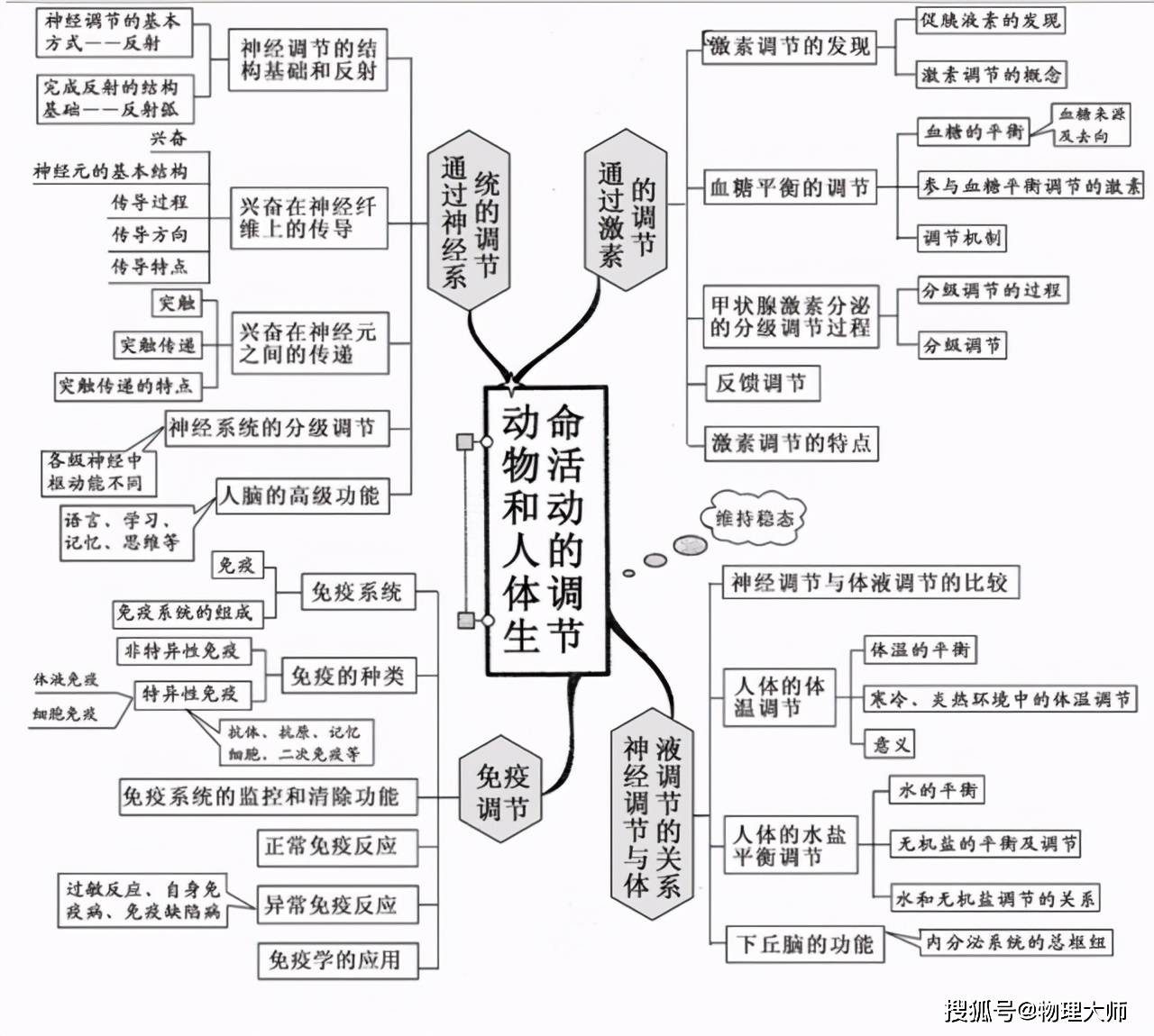 高中生物:思维导图整理,快快收藏分享!