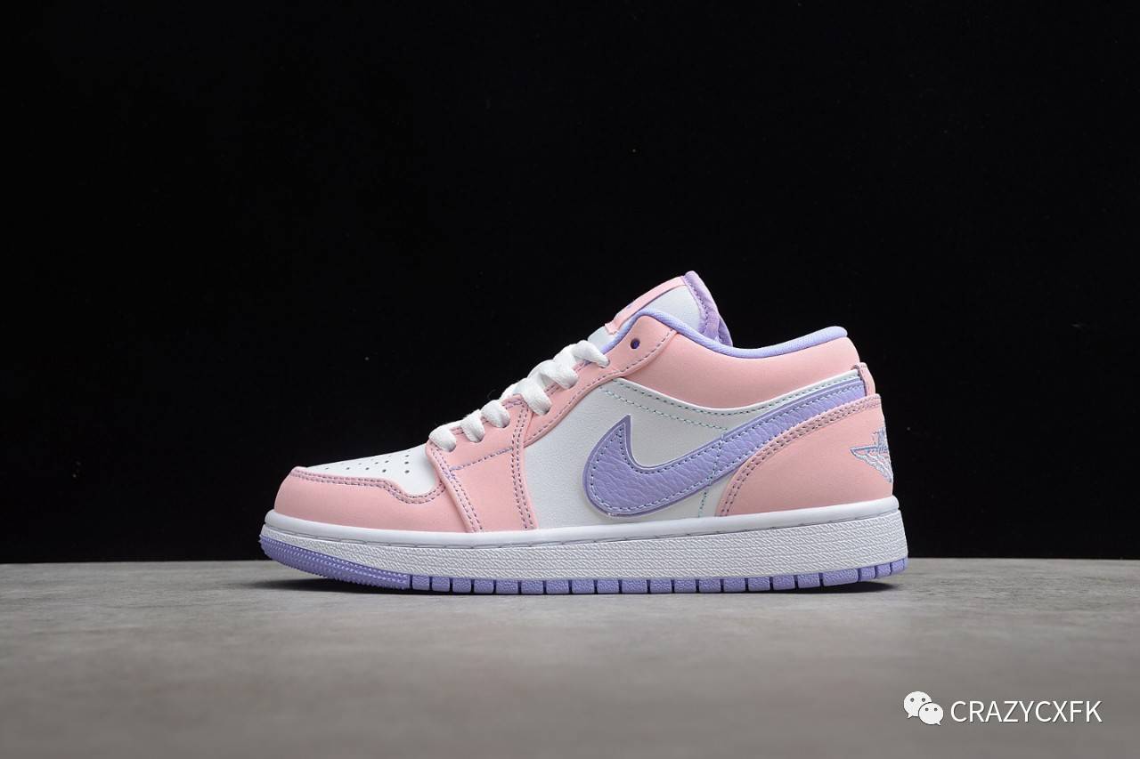 乔丹aj1粉白紫airjordan1lowsearcticpunch低帮鞋