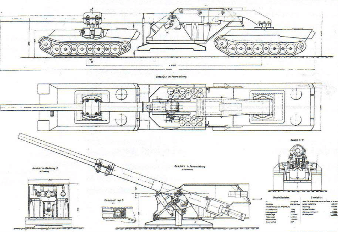 两辆坦克抬着一门列车炮的奇怪组合,德国工程师脑洞大