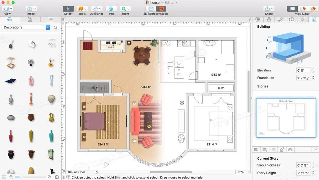 live home 3d pro for mac(3d家居设计软件)_平面图