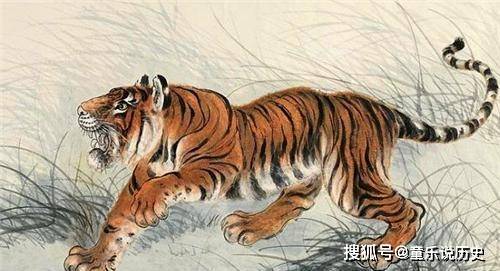 原创张大千第一次画老虎栩栩如生,为何生平再也没画过了?只因一个人