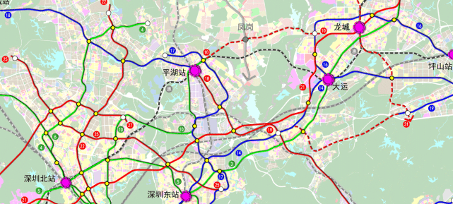 ▼地铁10号线规划图▼17号线山厦站正地铁口,距离10号线平湖枢纽站1.