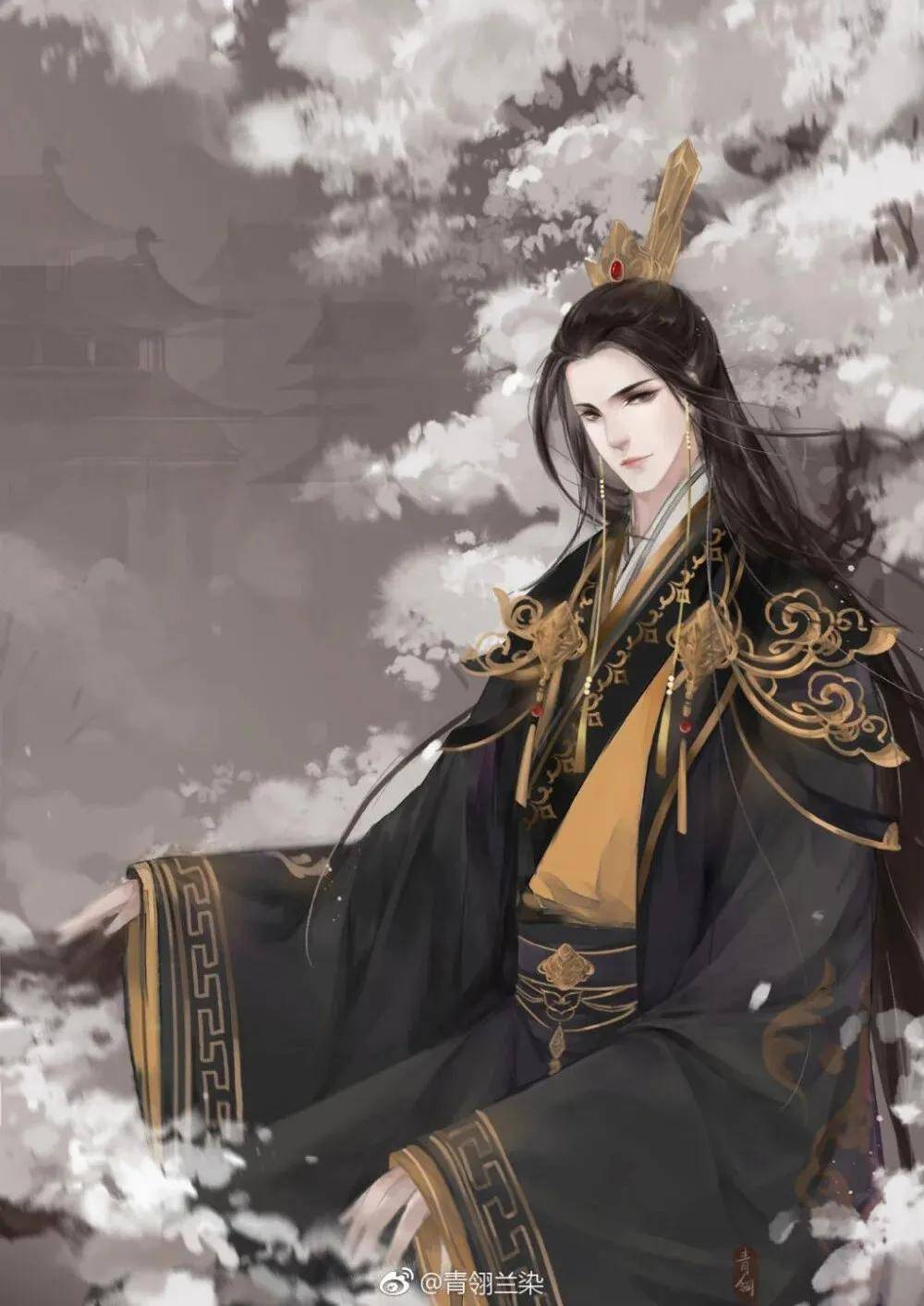 古风黑衣壁纸 | 心中有丘壑,眉目做山河