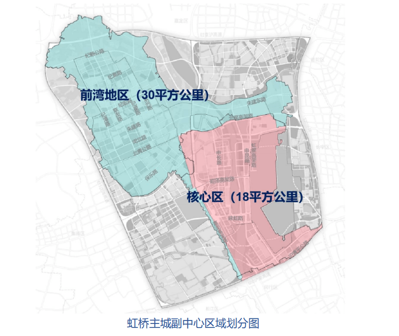 在大虹桥规划中,前湾属于虹桥主城片区,在闵行规划中,前湾属于虹桥