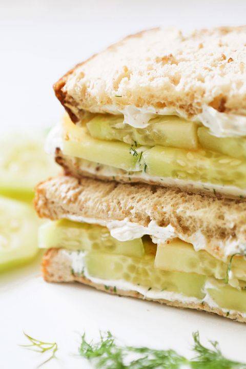 黄瓜奶油奶酪三明治 cucumber cream cheese sandwiches